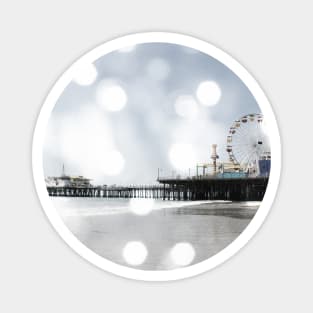 Sparkling grey Santa Monica Pier Magnet